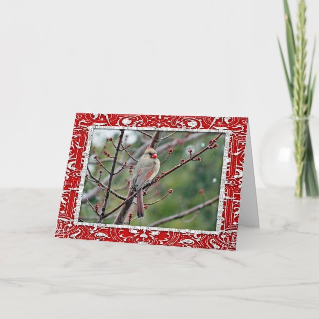 Cartão De Festividades Cardinal 4539 Frame Christmas Card (Frente)