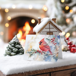 Cartão De Festividades Cardinal de Natal