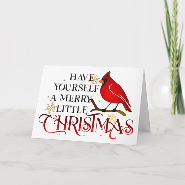 Cartão De Festividades Cardinal Natal (Frente)