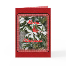 Cardinal on Snowy Magnolia- customize