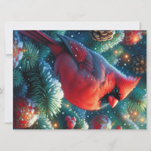 Cartão De Festividades Cardinal-vermelho-de-natal