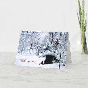 Cartão De Festividades Cardinal winter holiday birthday Christmas card