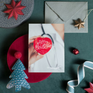 Cartão De Festividades Cardiologista Médico Ano Novo Saudável Natal
