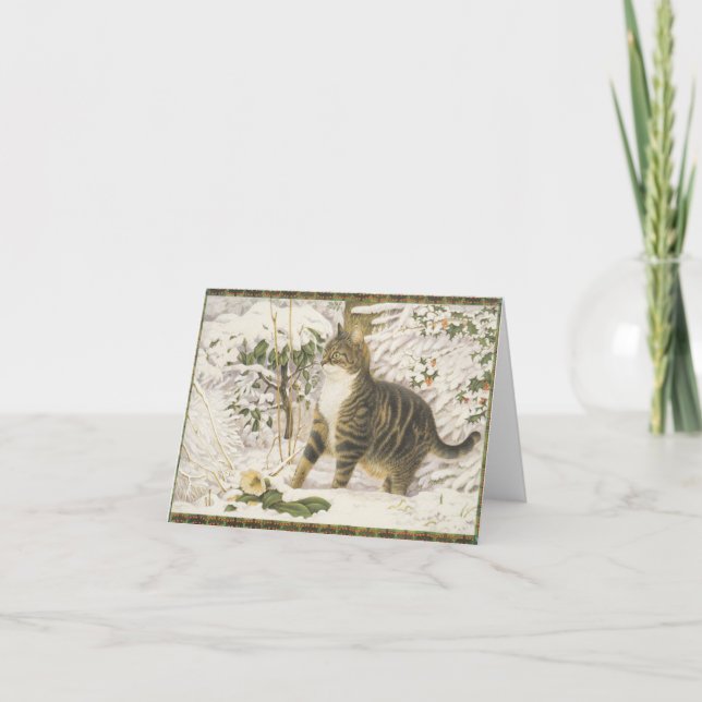 Cartão De Festividades Cards de Natal Cat (Frente)