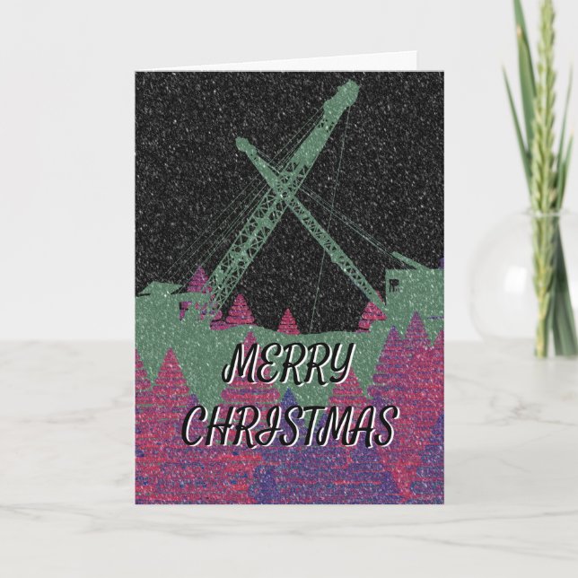 Cartão De Festividades Cargueiro Friction Rigs Snowy Christmas (Frente)