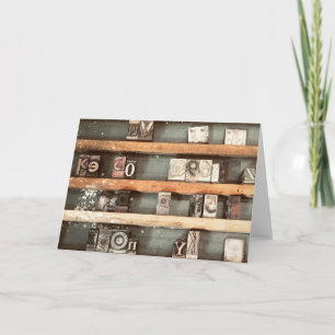 Cartão De Festividades carimbos de blocos de impressão antigos