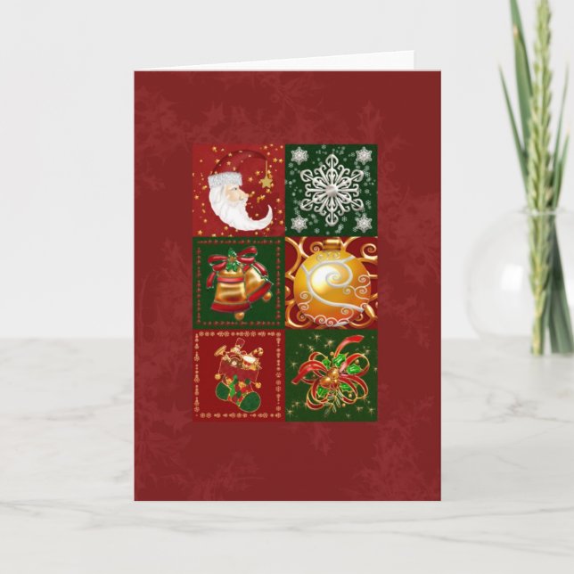 Cartão De Festividades Carimbos de Natal (Frente)