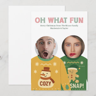 Cartão De Festividades Carinha Engraçada e Engraçada de Natal Feia Person