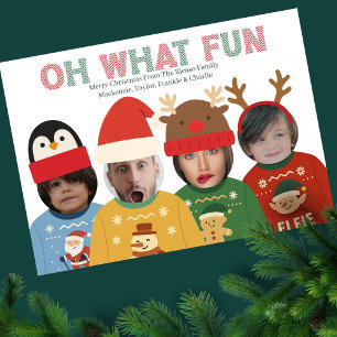 Cartão De Festividades Carinha Engraçada e Engraçada de Natal Feia Person