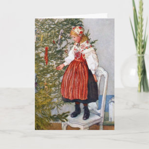 Cartão De Festividades Carl Larsson Christmas Tree Custom Card Template