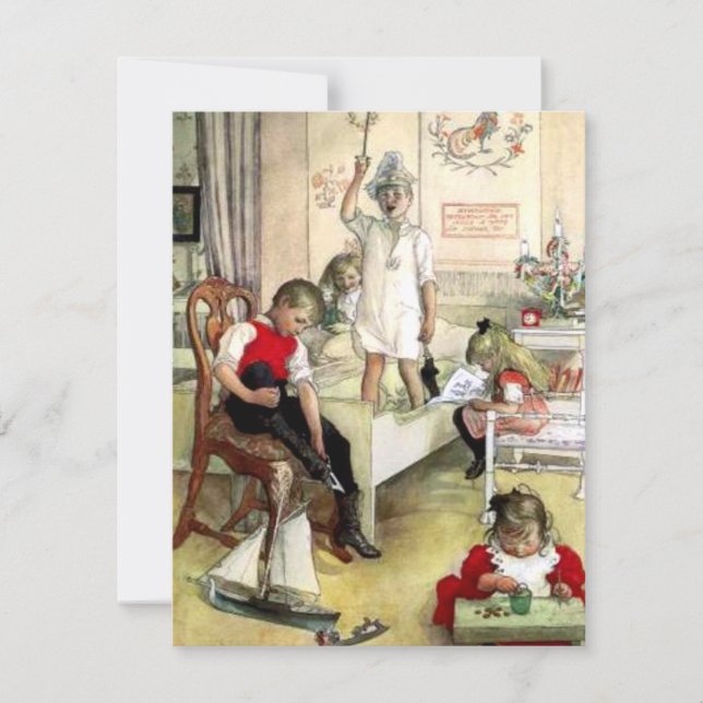 Cartão De Festividades Carl Larsson de Natal (Frente)