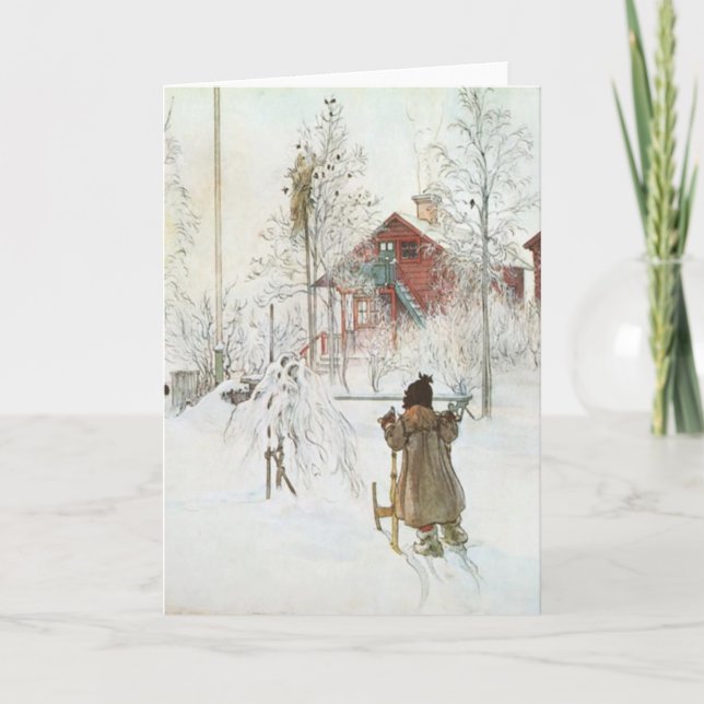 Cartão De Festividades Carl Larsson Front Yard and the Wash House (Frente)