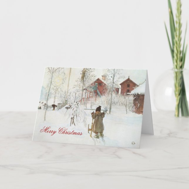 Cartão De Festividades Carl Larsson Scandinavian Winter Home Christmas (Frente)
