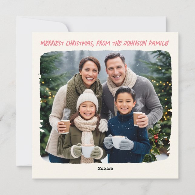 Cartão De Festividades Caroleiro de Natal bonito "fa la fluff" (Verso)