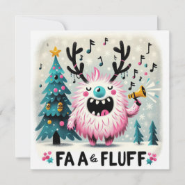 Cartão De Festividades Caroleiro de Natal bonito "fa la fluff"