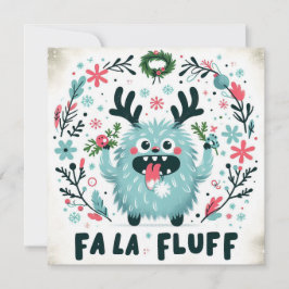 Cartão De Festividades Caroleiro de Natal bonito "fa la fluff"