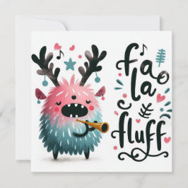 Cartão De Festividades Caroleiro de Natal bonito "fa la fluff"