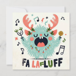 Cartão De Festividades Caroleiro de Natal bonito "fa la fluff"
