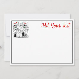 Cartão De Festividades Caroleiros de Natal Festivos com Neve