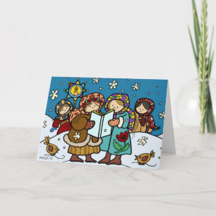 Cartão De Festividades Caroleiros de Natal Ucranianos
