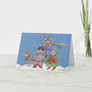 Cartão De Festividades Caroleiros de Natal Ucranianos