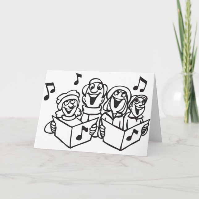 CARTÃO DE FESTIVIDADES CAROLERS ENVIANDO HOLIDAY DESEJA "VOCÊ" (Frente)