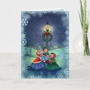 Cartão De Festividades CAROLERS & SNOWFLAKS byte SHARON SHARPE