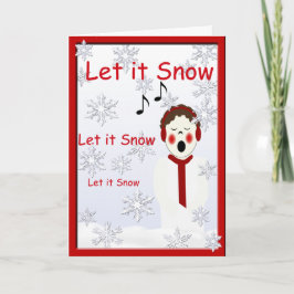 Cartão De Festividades Caroley Boy Christmas Deixe-It Snow Saudação