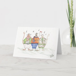 Cartão De Festividades Caroling Mice Greeting Card