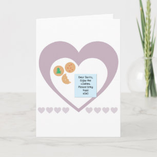 Cartão De Festividades Caros Papais noeis Cookies Trazem Brinquedos Coraç