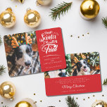 Cartão De Festividades Caros Papais noeis, eu tentei fotos de cachorro, d<br><div class="desc">Envie este cartão de férias fofo e divertido para sua família e amigos para espalhar alegria de Natal. Este cartão apresenta tendências e tipografia moderna que diz "Papais noeis queridos que eu realmente tentei" em fontes brancas manuscritas. Adicione facilmente uma de suas fotos favoritas de cachorro para personalizar a frente...</div>