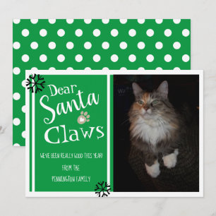 Cartão De Festividades Caros Papais noeis Garotas Foto De Gato Divertido