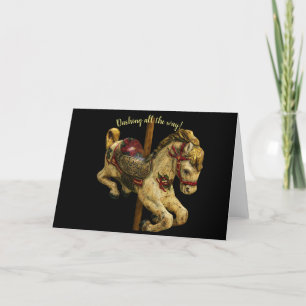 Cartão De Festividades Carousel Horse Holiday Card