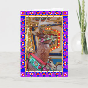 Cartão De Festividades Carousel Reindeer