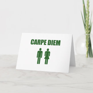 Cartão De Festividades Carpe Diem (menino & menina verdes do texto)