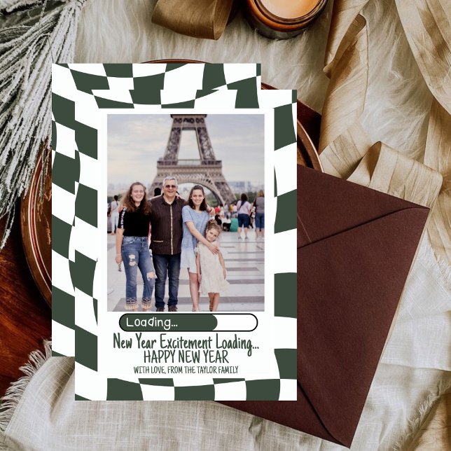 Cartão De Festividades Carregando...Feliz ano novo de tendências do Groov (Criador carregado)