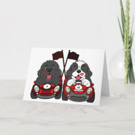 Cartão De Festividades Carrinho de Corrida de Cachorrinho Você faz meu co