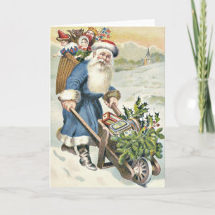 Cartão De Festividades Carrinho de mão do Papai Noel Brinquedos de Sempre