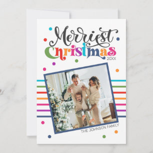 Cartão De Festividades Carro de Férias da Família Natal Moderna Colorid