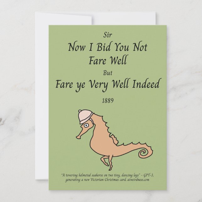 Cartão De Festividades Carro de Férias Seahorse Victorian (Frente)