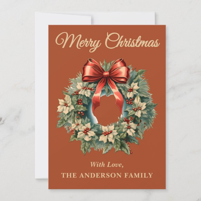 Cartão De Festividades Carro de Natal Boho Holly Berry (Frente)