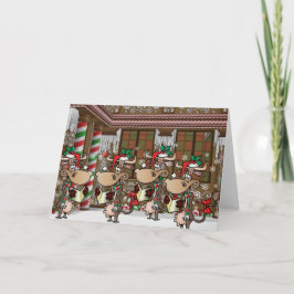 Cartão De Festividades Carro de vaca de Natal