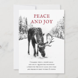 Cartão De Festividades Carro Feriado do Poema de Paz da Moose de inverno