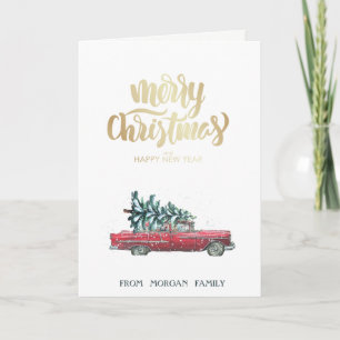 Cartão De Festividades Carro Retrô, Natal de Pinheiro  