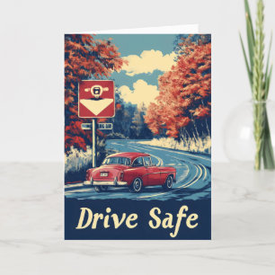 Cartão De Festividades Carro retrorreflector seguro da unidade