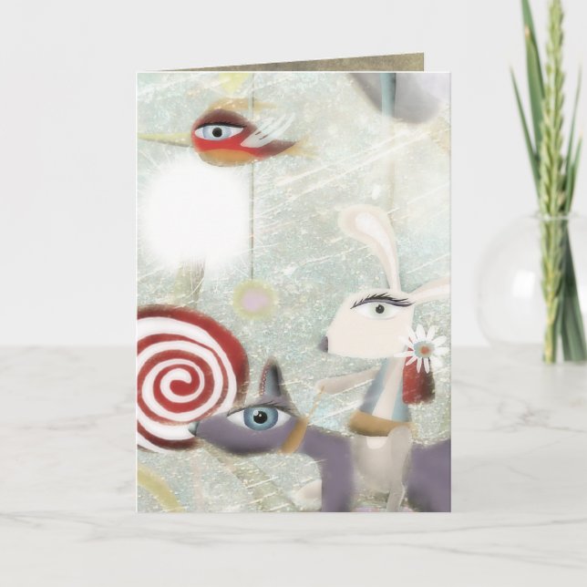 Cartão De Festividades Carrousel Snow Christmas Card (Frente)