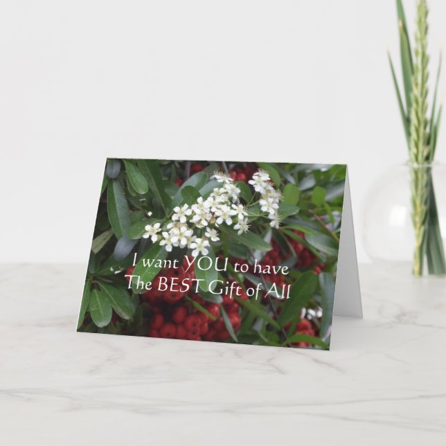 Cartão De Festividades Carta Cristã com mensagem Gospel (Frente)