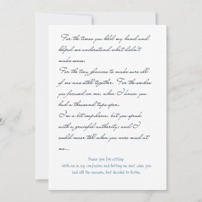 Cartão De Festividades Carta de amor (Frente)