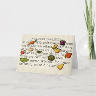 Cartão De Festividades Carta de amor de fazendeiro Vintage 1914