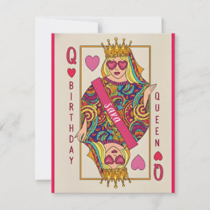 Cartão De Festividades Carta de Baralho da Rainha de Aniversário Personal